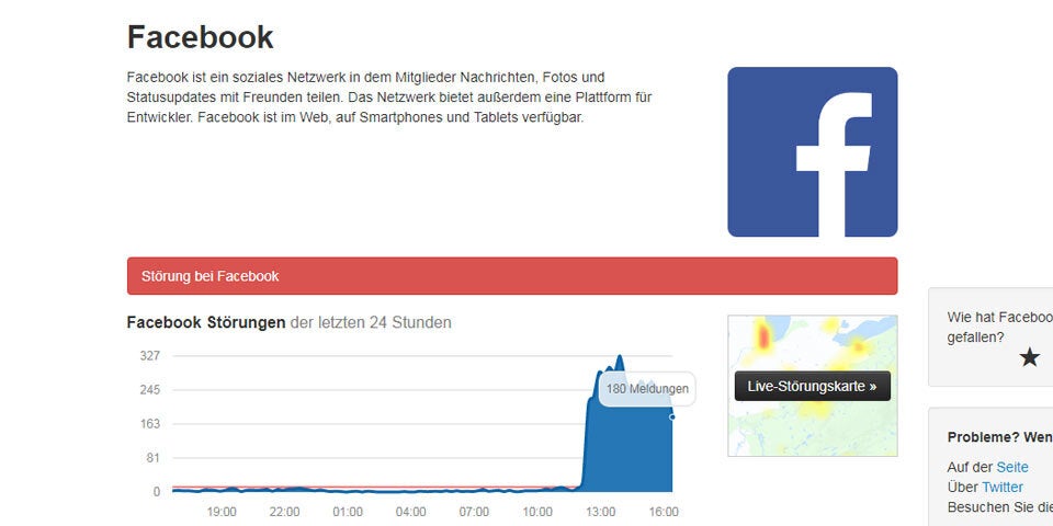 Facebook kämpft mit Störungen