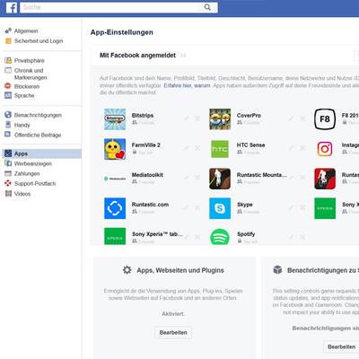 Plattform API Sharing bei Facebook