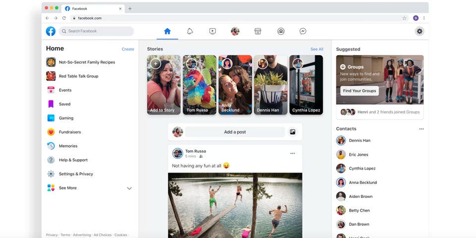 Facebook rollt sein neues Design aus