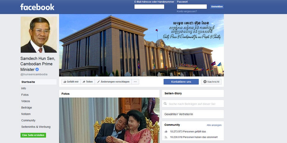 Facebook-Seite von Präsident gehackt