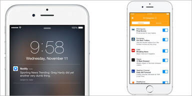 Facebook Notify startet am iPhone