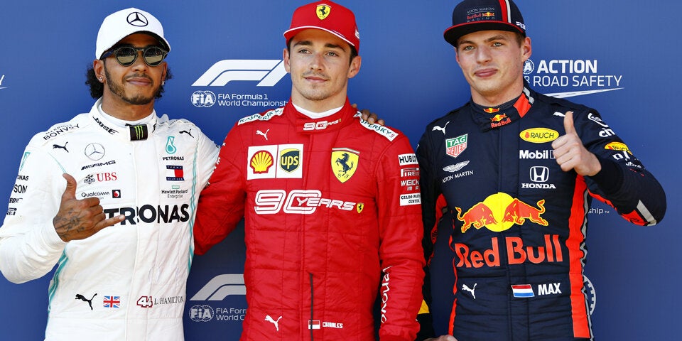 2019 war Leclerc auf der Pole-Position vor Hamilton und Verstappen