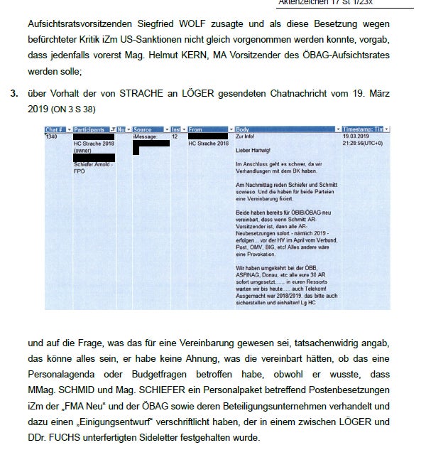 Faksimile der Kurz-Anklage