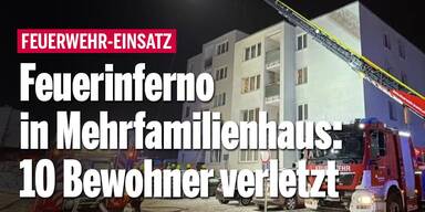 Feuerinferno in Mehrfamilienhaus: 10 Bewohner verletzt
