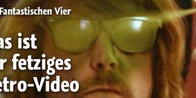 Fanta 4 mit schrägem Retro-Video zurück