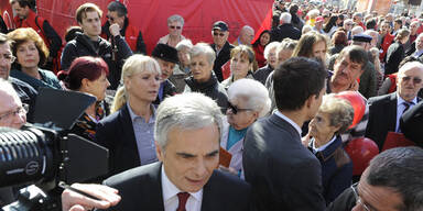 Faymann-Schlussspurt am Viktor-Adler-Markt