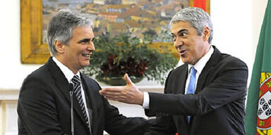 Werner Faymann und Jose Socrates in Portugal