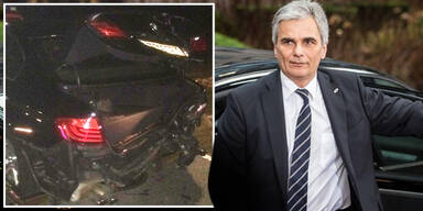 Frau kracht in Kanzler-Limousine