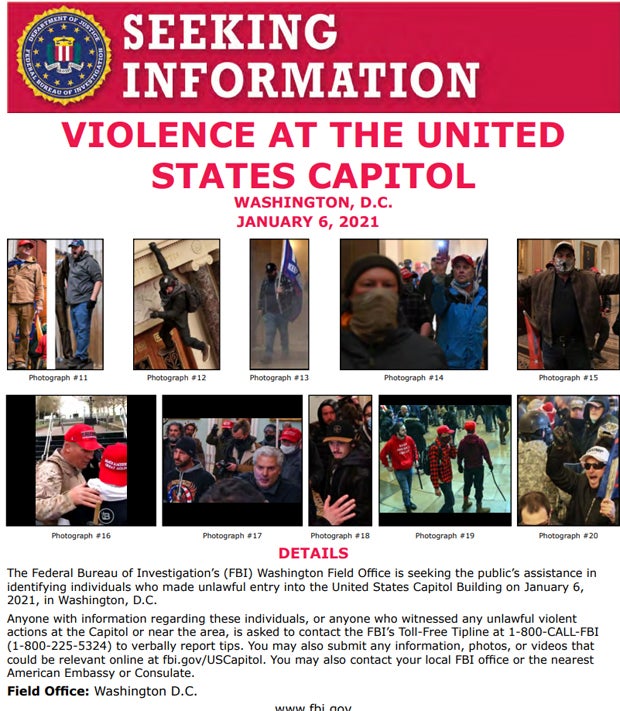 'Most Wanted': FBI jagt diese 41 Trump-Randalierer