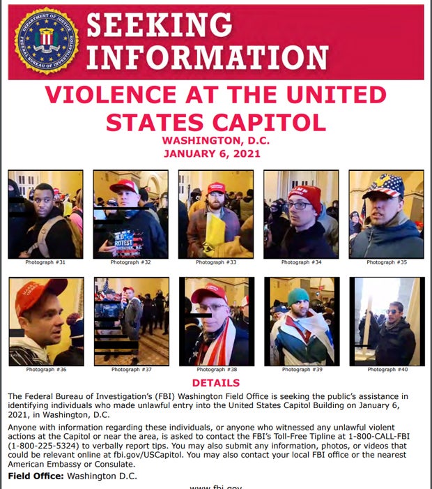 'Most Wanted': FBI jagt diese 41 Trump-Randalierer