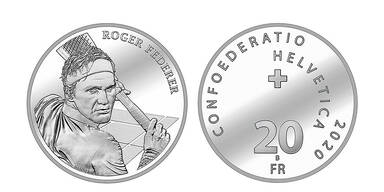 Gedenkm&uuml;nze f&uuml;r lebende Tennis-Legende Roger Federer