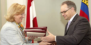 Finanzministerin Maria Fekter und Regierungschef von Liechtenstein, Klaus Tschütscher