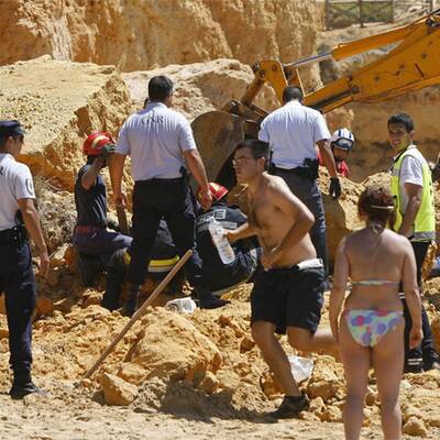 Felssturz am Urlauberstrand
