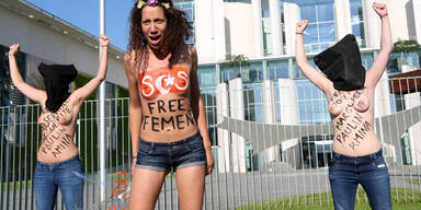 Nackt-Protest bei Angela Merkel