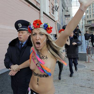 Nackter Protest gegen Wladimir Putin