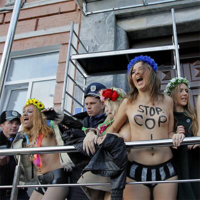 Nackter Protest gegen Wladimir Putin