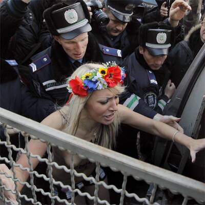 Nackter Protest gegen Wladimir Putin