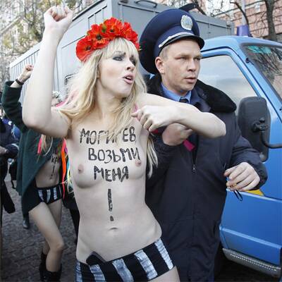 Nackter Protest gegen Wladimir Putin