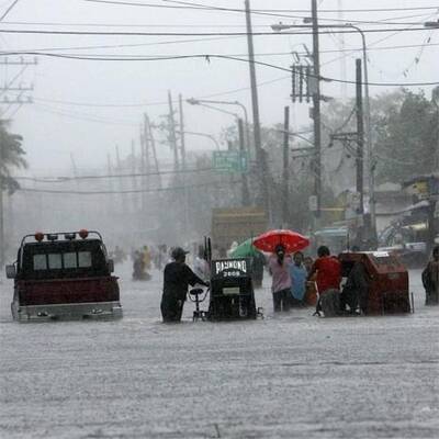 Land unter auf den Philippinen