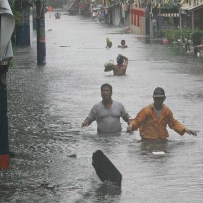 Land unter auf den Philippinen
