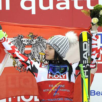 So jubelte Fenninger über Super-G-Gold