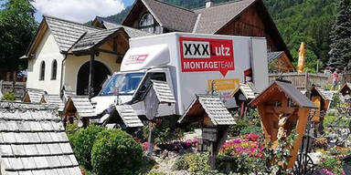 Geborgter Lieferwagen landet auf Friedhof