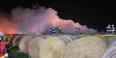 Feuer G&auml;nserndorf Strohballen