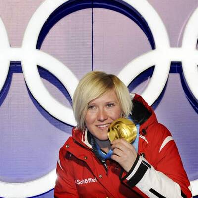 Siegerehrung nach dem Damen-Super G