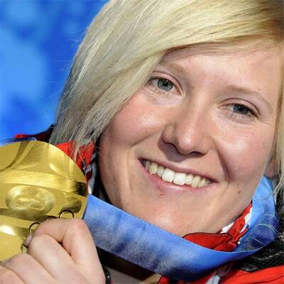 Siegerehrung nach dem Damen-Super G