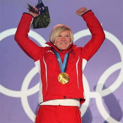 Siegerehrung nach dem Damen-Super G