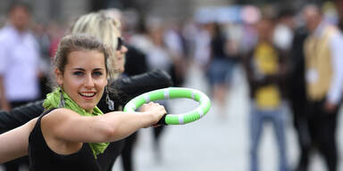 Flashmob: Sportler erobern Stephansplatz
