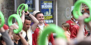 Flashmob: Sportler erobern Stephansplatz