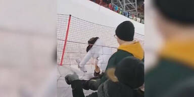 So einfach kam die Flitzerin auf die Piste