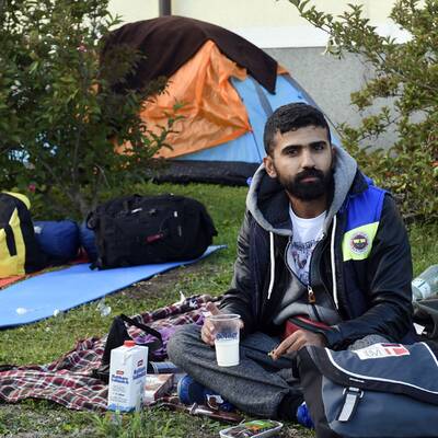 Flüchtlinge am Westbahnhof in Wien