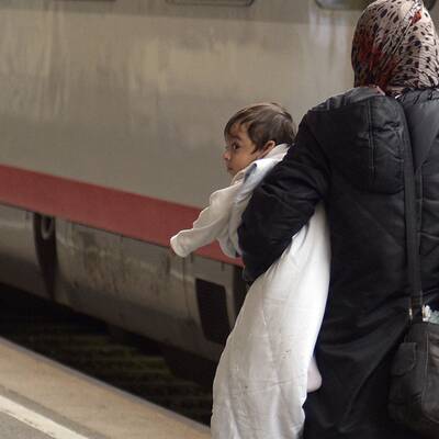 Flüchtlinge am Westbahnhof in Wien