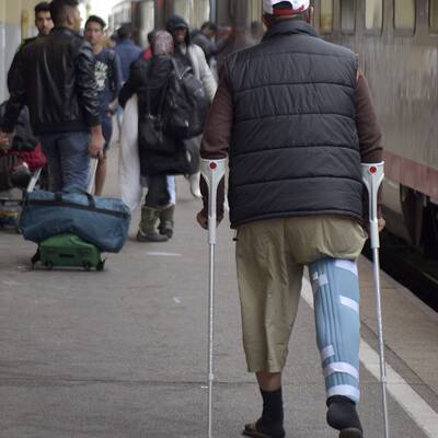 Flüchtlinge am Westbahnhof in Wien