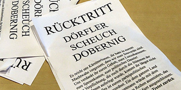 Protest in Klagenfurt - Flugzettel