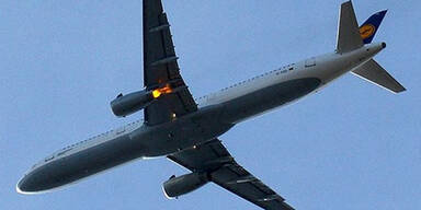Triebwerks-Explosion in Lufthansa-Flieger