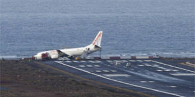 Flugzeug in Lanzarote kam von der Landebahn ab