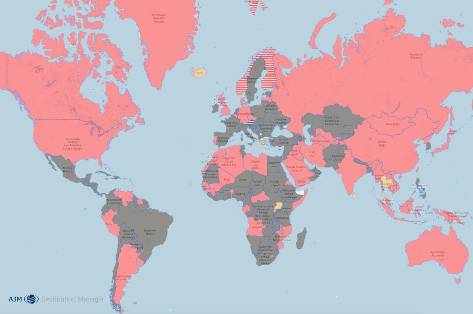 Karte zeigt, wohin Auslandsreisen trotz Pandemie möglich sind