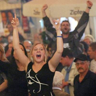 FPÖ-Wahlabschluss im Bierzelt