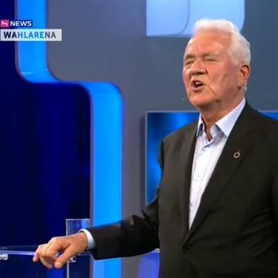 Frank Stronach in der Wahl Arena auf Puls 4