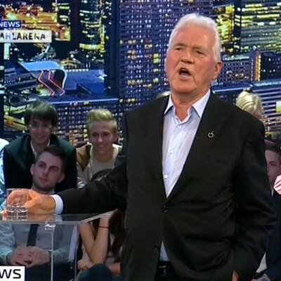 Frank Stronach in der Wahl Arena auf Puls 4