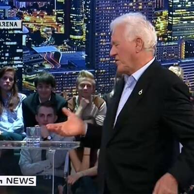 Frank Stronach in der Wahl Arena auf Puls 4