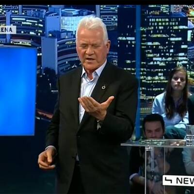 Frank Stronach in der Wahl Arena auf Puls 4