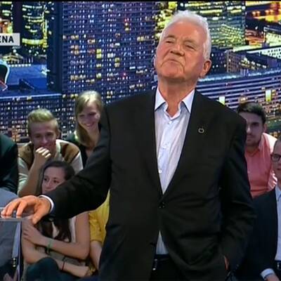 Frank Stronach in der Wahl Arena auf Puls 4