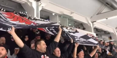Hunderte Frankfurt-Fans feierten beim Eishockey