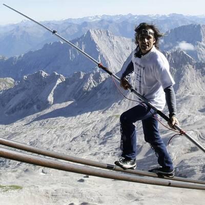 Hochseilartist balancierte zur Zugspitze