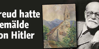 Hitler-Gemälde bei Freud in der Praxis