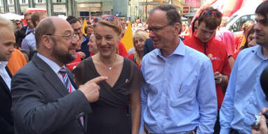 Schulz mit Freund auf Stimmenfang in Wien